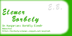 elemer borbely business card